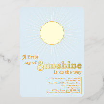 Sunshine Blue Gold Sun Baby Dusche