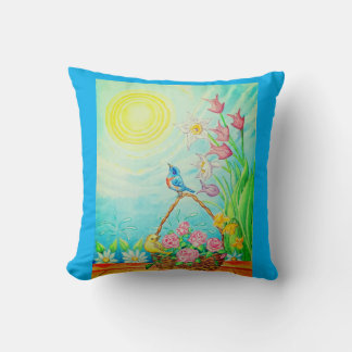 Sunshine blue skies throw pillow  kissen