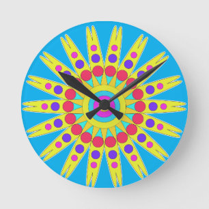 Sunshine Blue Sky Runde Wanduhr