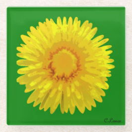 "Sunshine Blume" Green Glass Untersetzer Design.