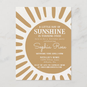 Sunshine boho anniversaire invitation de soleil
