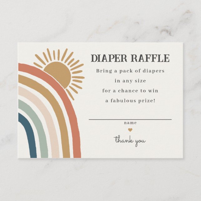 sunshine boho diaper insertion invitation (Devant)