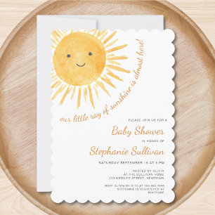 Sunshine Boho Gender-Neutral Baby Dusche Einladung