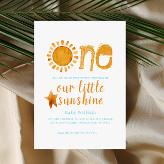 Sunshine Boys 1. Geburtstag Einladung