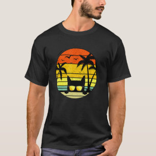 Sunshine Cat Sommerzeit Cool Schwarze Katze Sommer T-Shirt