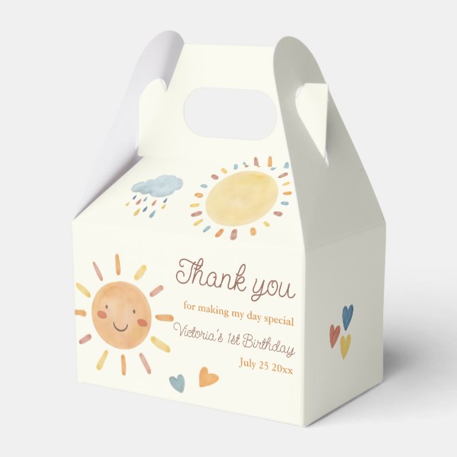 Sunshine Cloud Birthday Party Fevor Box Geschenkschachtel (Vorderseite)