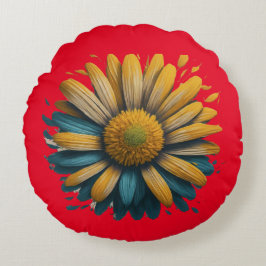 Sunshine Daisy Rundes Kissen