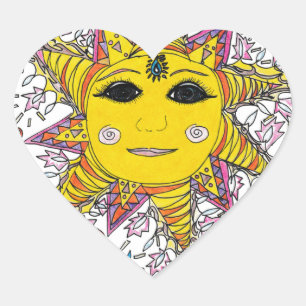Sunshine Daze Herz-Aufkleber