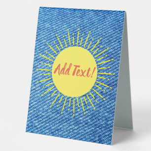 Sunshine Denim Print Baby Dusche nach Maß Tischaufsteller