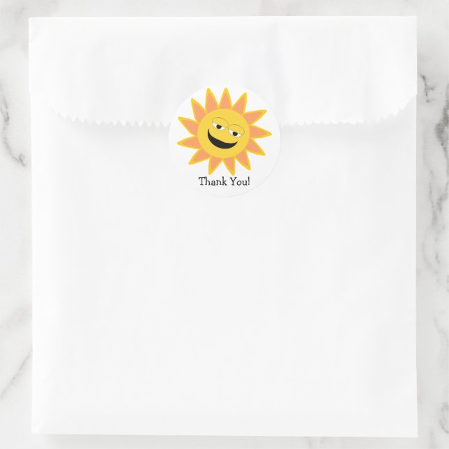 Sunshine Design Vielen Dank Runder Aufkleber (Tasche)