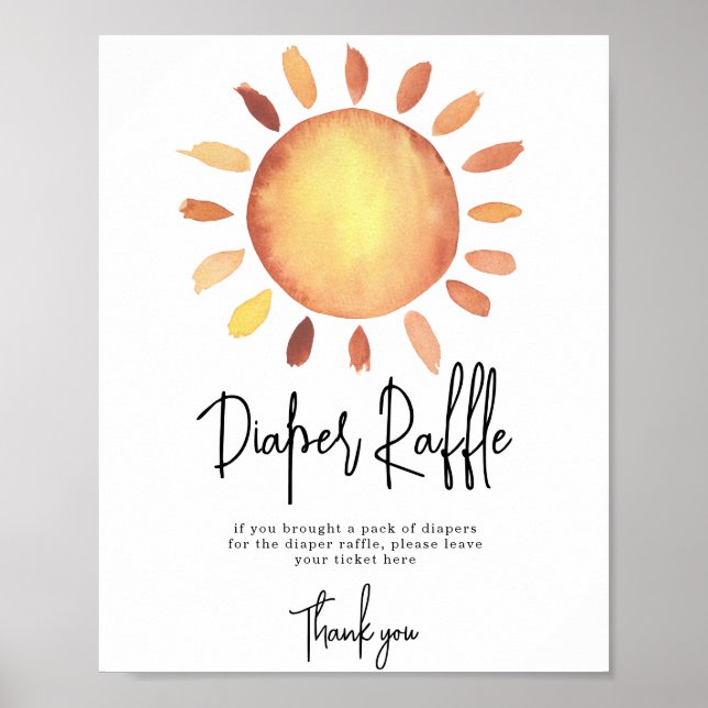 Sunshine Diaper Raffle-Spiel Poster (Vorne)