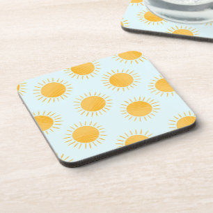 Sunshine Doodle Day Pattern Getränkeuntersetzer