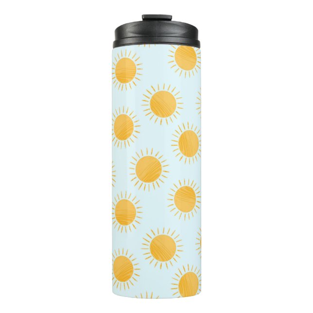 Sunshine Doodle Day Pattern Thermosbecher (Vorderseite)