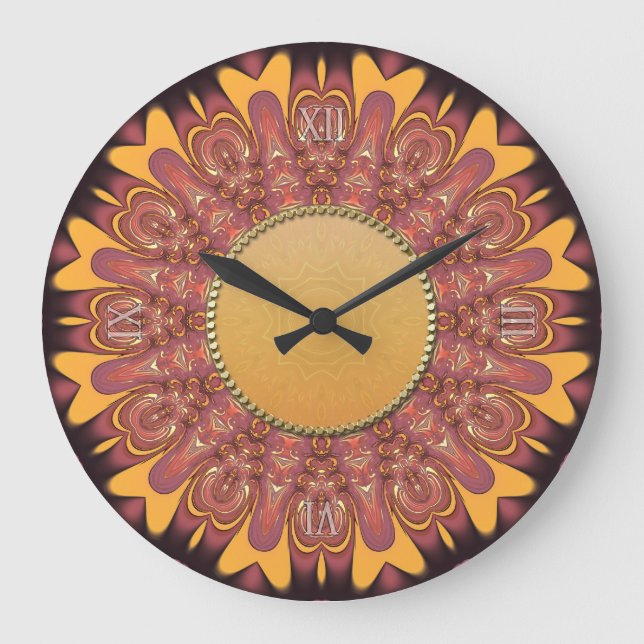 Sunshine Earth Love Wall Clock Große Wanduhr (Vorderseite)