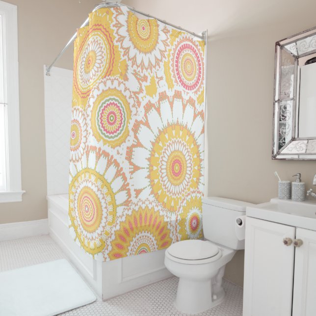 Sunshine Floral Mandalases Duschvorhang (Beispiel)