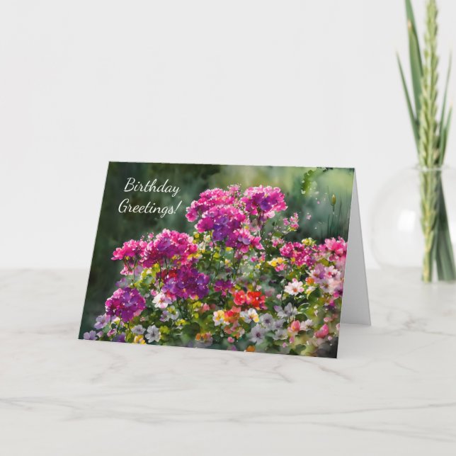 Sunshine Flower Garden Art Carte d'anniversaire (Devant)