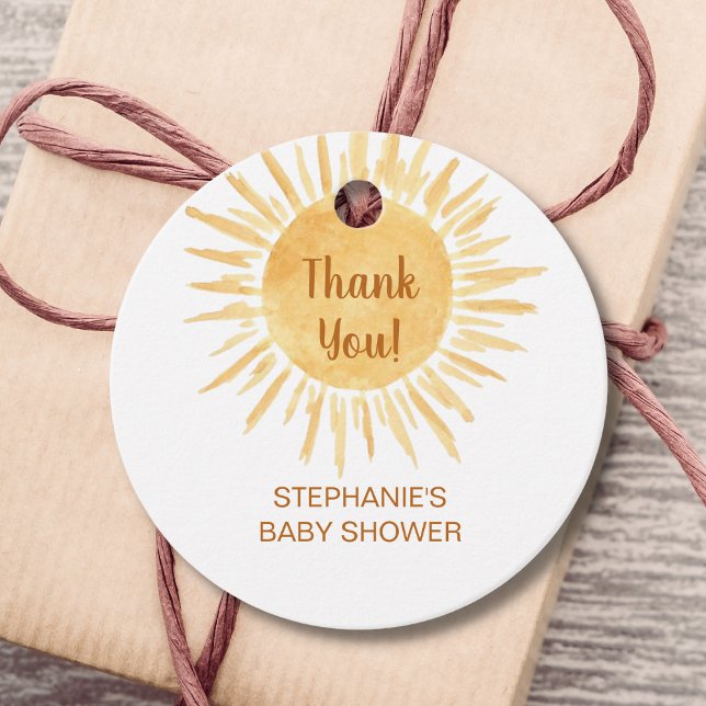 Sunshine Gender Neutral Baby Dusche Vielen Dank Geschenkanhänger (Von Creator hochgeladen)