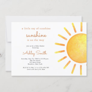 Sunshine Gender Neutral Boho Sun Baby Dusche Einladung