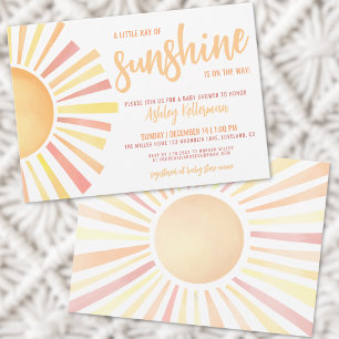 Sunshine Gender Neutral Boho Sun Baby Dusche Einladung
