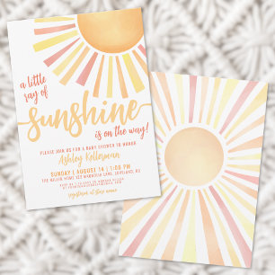 Sunshine Gender Neutral Boho Sun Baby Dusche Einladung