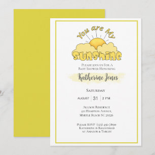 Sunshine Gender Neutral Niedlich Sun Baby Dusche Einladung