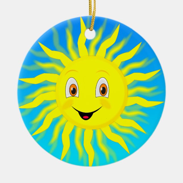 Sunshine Happy Face Keramik Ornament (Vorne)