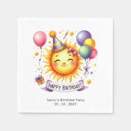 Sunshine Individuelle Name Happy Birthday Paper Serviette