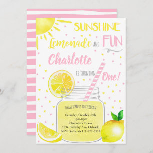 Sunshine Lemonade et Amusants Invitation d'anniver