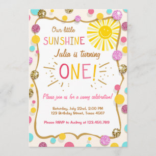 Sunshine Lemonade Geburtstagsparty Einladung
