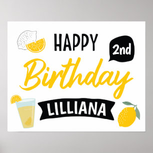 Sunshine Lemonade und Fun Happy Birthday Poster