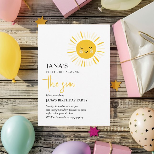 Sunshine macht eine Geburtstagsparty Einladung (Von Creator hochgeladen)