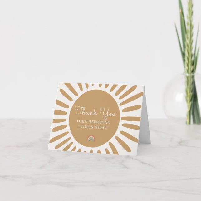 Sunshine merci cartes pour le baby shower d'annive (Devant)