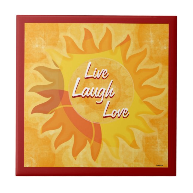 Sunshine Mix Live Laugh Liebe Tile Fliese (Vorderseite)
