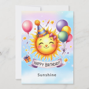 Sunshine Nom personnalisé Bonne carte de voeux d'a