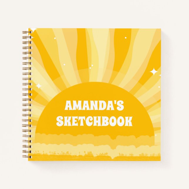 Sunshine Personalisiert Kids Sketchbook Notebook Notizbuch (Vorderseite)