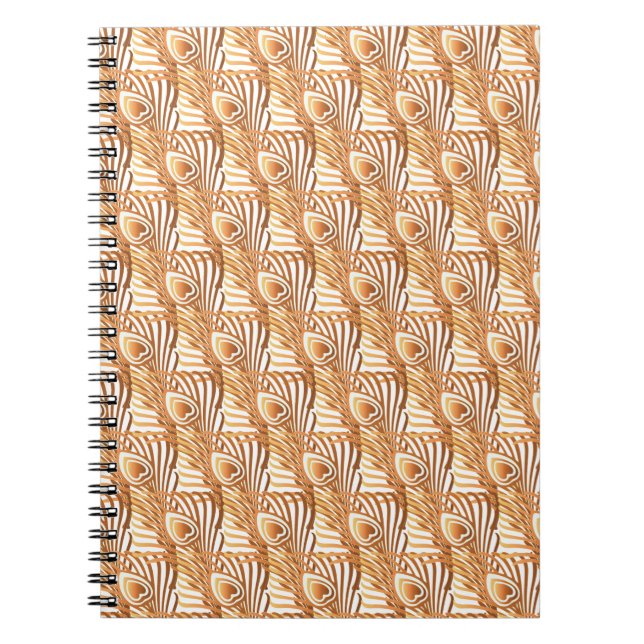 Sunshine Pfauenfeathers Art Nouveau Design Notizblock (Vorderseite)