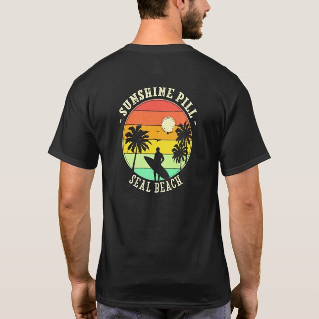 Sunshine Pill Siegel Beach Summer California Tropi T-Shirt (Rückseite)