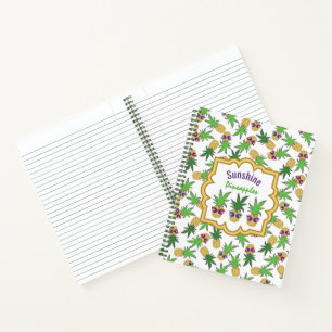 Sunshine Pineapples Grafikdesign Notebook Notizbuch