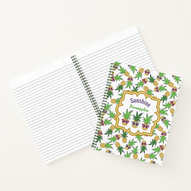 Sunshine Pineapples Grafikdesign Notebook Notizbuch (Innenseite)