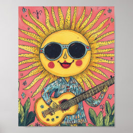 Sunshine Playing Guitar Poster