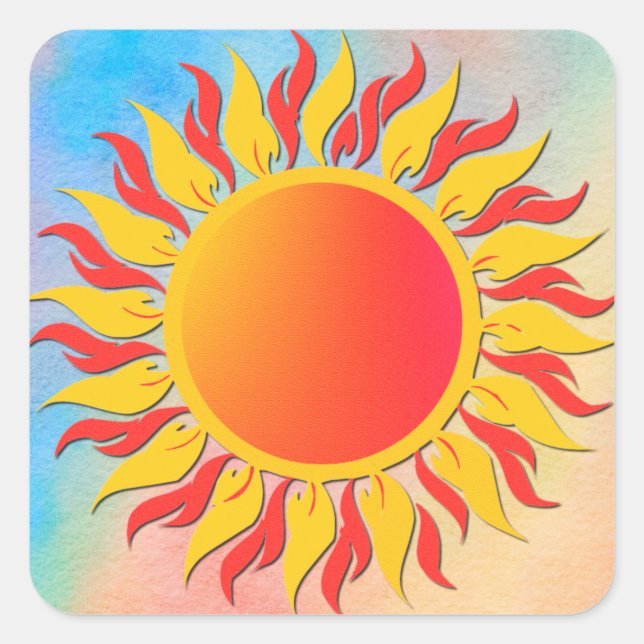 Sunshine Quadratischer Aufkleber (Vorderseite)