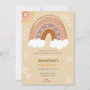 Sunshine Rainbow Baby Dusche Einladung
