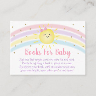 Sunshine Rainbow Pink Gold Baby Buy Request Begleitkarte