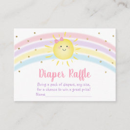 Sunshine Rainbow Pink Gold Diaper Raffle Begleitkarte