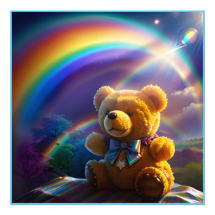 Sunshine Rainbow Teddy Bear Wonderland Fotodruck