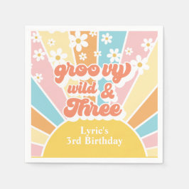 Sunshine Retro daisy 3. Geburtstag Serviette