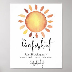 Sunshine Schnuller Jagdspiel Babydusche Poster