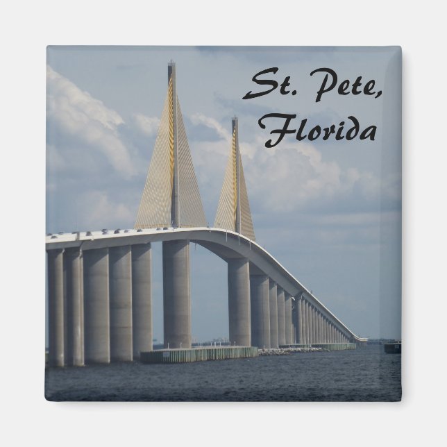 Sunshine Skyway Bridge Florida Foto Magnet (Vorne)