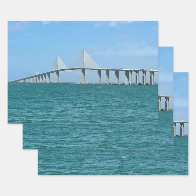 Sunshine Skyway Bridge Tampa Florida Foto Geschenkpapier Set (Set)