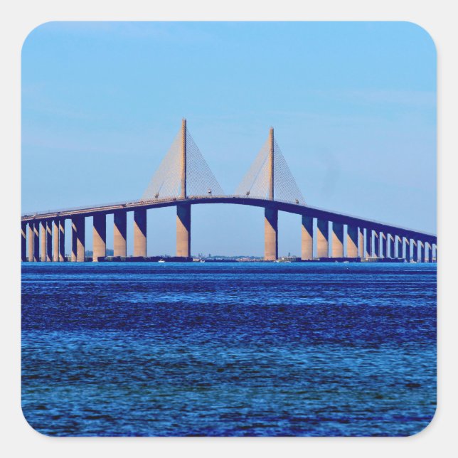Sunshine Skyway Brücke Quadratischer Aufkleber (Vorderseite)
